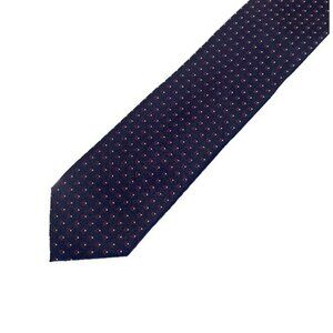 Vintage Italian Silk Mens Neck Tie Marco Polo Blue Red
